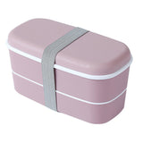 Maxbell Japanese Style Lunch Box Meal Container for Hiking Camping Office Pink