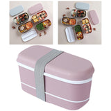 Maxbell Japanese Style Lunch Box Meal Container for Hiking Camping Office Pink