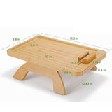 Maxbell Natural Wooden Sofa Tray Rectangle Snack Remote Control Serving Table