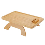 Maxbell Natural Wooden Sofa Tray Rectangle Snack Remote Control Serving Table