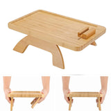 Maxbell Natural Wooden Sofa Tray Rectangle Snack Remote Control Serving Table