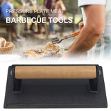 Maxbell Cast Iron Grill Press Heavy Duty Rectangle Non Stick for Bacon BBQ Steak