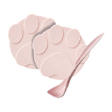 Maxbell 2 Pieces Pet Food Can Lids Silicone Dog Cat Food Can Covers Food Spoon Pink