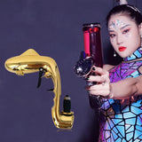Maxbell Adjustable Champagne Gun Props Dolphin Shaped Bubble Ejector for Bar Gold