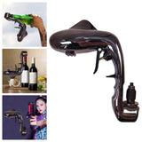 Maxbell Adjustable Champagne Gun Props Dolphin Shaped Bubble Ejector for Bar Black