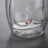 Maxbell Funny Chest Shaped Heat Resistant Tea Cup Glass Mug Valentines Day Gifts