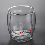 Maxbell Funny Chest Shaped Heat Resistant Tea Cup Glass Mug Valentines Day Gifts