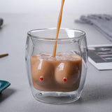 Maxbell Funny Chest Shaped Heat Resistant Tea Cup Glass Mug Valentines Day Gifts