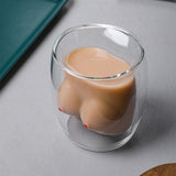 Maxbell Funny Chest Shaped Heat Resistant Tea Cup Glass Mug Valentines Day Gifts