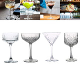 Maxbell Engraving Cocktail Glasses Dessert Cup Wine Glasses for KTV Bar 260ml