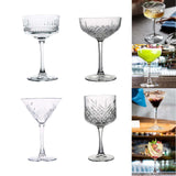 Maxbell Engraving Cocktail Glasses Dessert Cup Wine Glasses for KTV Bar 260ml