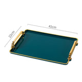 Maxbell Plastic Serving Tray with Handles Coffee Table Tray for Countertop Breakfast Green