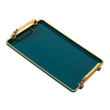 Maxbell Plastic Serving Tray with Handles Coffee Table Tray for Countertop Breakfast Green