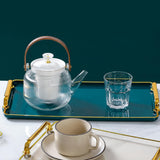 Maxbell Plastic Serving Tray with Handles Coffee Table Tray for Countertop Breakfast Green