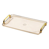 Maxbell Nordic Fruit Dessert Tray with Handles Platters Non Slip Kitchen Organizer Amber L