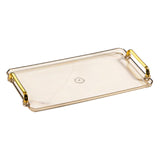 Maxbell Nordic Fruit Dessert Tray with Handles Platters Non Slip Kitchen Organizer Amber L