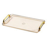 Maxbell Nordic Fruit Dessert Tray with Handles Platters Non Slip Kitchen Organizer Amber L