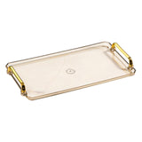 Maxbell Nordic Fruit Dessert Tray with Handles Platters Non Slip Kitchen Organizer Amber L