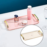 Maxbell Nordic Fruit Dessert Tray with Handles Platters Non Slip Kitchen Organizer Amber L