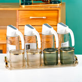 Maxbell 4Pcs Spice Bottle with Soon Seasoning Can Condiment for Kitchen Clear