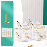 Maxbell 4Pcs Spice Bottle with Soon Seasoning Can Condiment for Kitchen Clear