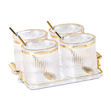 Maxbell 4Pcs Spice Bottle with Soon Seasoning Can Condiment for Kitchen Clear