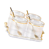 Maxbell 4Pcs Spice Bottle with Soon Seasoning Can Condiment for Kitchen Clear