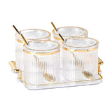 Maxbell 4Pcs Spice Bottle with Soon Seasoning Can Condiment for Kitchen Clear