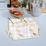 Maxbell 4Pcs Spice Bottle with Soon Seasoning Can Condiment for Kitchen Clear