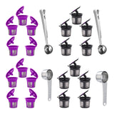 Maxbell 5x Reusable Coffee Filter Cups for 2.0 1.0 Coffee Maker Black+Clip Spoon