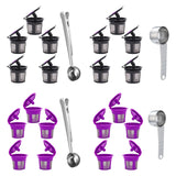 Maxbell 5x Reusable Coffee Filter Cups for 2.0 1.0 Coffee Maker Black+Clip Spoon