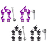 Maxbell 5x Reusable Coffee Filter Cups for 2.0 1.0 Coffee Maker Black+Clip Spoon