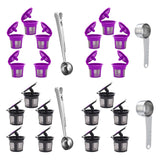 Maxbell 5x Reusable Coffee Filter Cups for 2.0 1.0 Coffee Maker Black+Clip Spoon