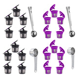 Maxbell 5x Reusable Coffee Filter Cups for 2.0 1.0 Coffee Maker Black+Clip Spoon