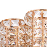 Maxbell Crystal Makeup Brush Holder 2 Compartments Bucket for Dresser Organizer gold