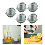 Maxbell 5Pcs Plastic Big Size Ice Mould Round Ice Ball Maker Ice Maker Green
