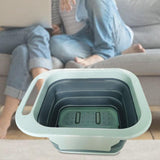 Maxbell Foldable Foot Soaking Tub with Massaging Rollers Plastic Blue