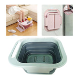 Maxbell Foldable Foot Soaking Tub with Massaging Rollers Plastic Blue