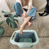 Maxbell Foldable Foot Soaking Tub with Massaging Rollers Plastic Blue