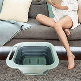 Maxbell Foldable Foot Soaking Tub with Massaging Rollers Plastic Blue