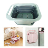 Maxbell Foldable Foot Soaking Tub with Massaging Rollers Plastic Blue