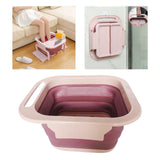 Maxbell Foldable Foot Soaking Tub with Massaging Rollers Plastic Pink