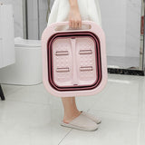 Maxbell Foldable Foot Soaking Tub with Massaging Rollers Plastic Pink