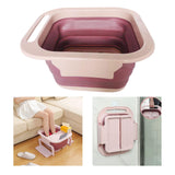 Maxbell Foldable Foot Soaking Tub with Massaging Rollers Plastic Pink