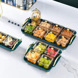 Maxbell Condiment and Fruit Serving Tray Fruit Bowl Organizer Separable Divider 4 Compartment
