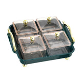 Maxbell Condiment and Fruit Serving Tray Fruit Bowl Organizer Separable Divider 4 Compartment