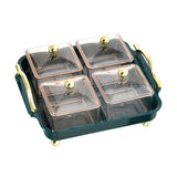 Maxbell Condiment and Fruit Serving Tray Fruit Bowl Organizer Separable Divider 4 Compartment