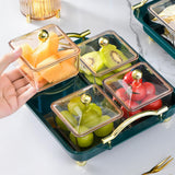 Maxbell Condiment and Fruit Serving Tray Fruit Bowl Organizer Separable Divider 4 Compartment