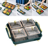 Maxbell Condiment and Fruit Serving Tray Fruit Bowl Organizer Separable Divider 4 Compartment