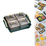 Maxbell Condiment and Fruit Serving Tray Fruit Bowl Organizer Separable Divider 4 Compartment